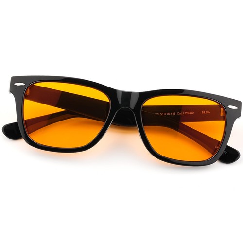 Sleep Glasses 99.9% Blue Light Glasses Dual AR Coatings Amber Orange Lens for...