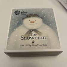 2018 Royal Mint Rare Snowman 50p Fifty Pence Silver Proof Coin with COA/Box KEW