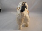 VINTAGE WHITE, BLACK & GOLD CERAMIC PEKINGESE DOG FIGURINE — photo 4