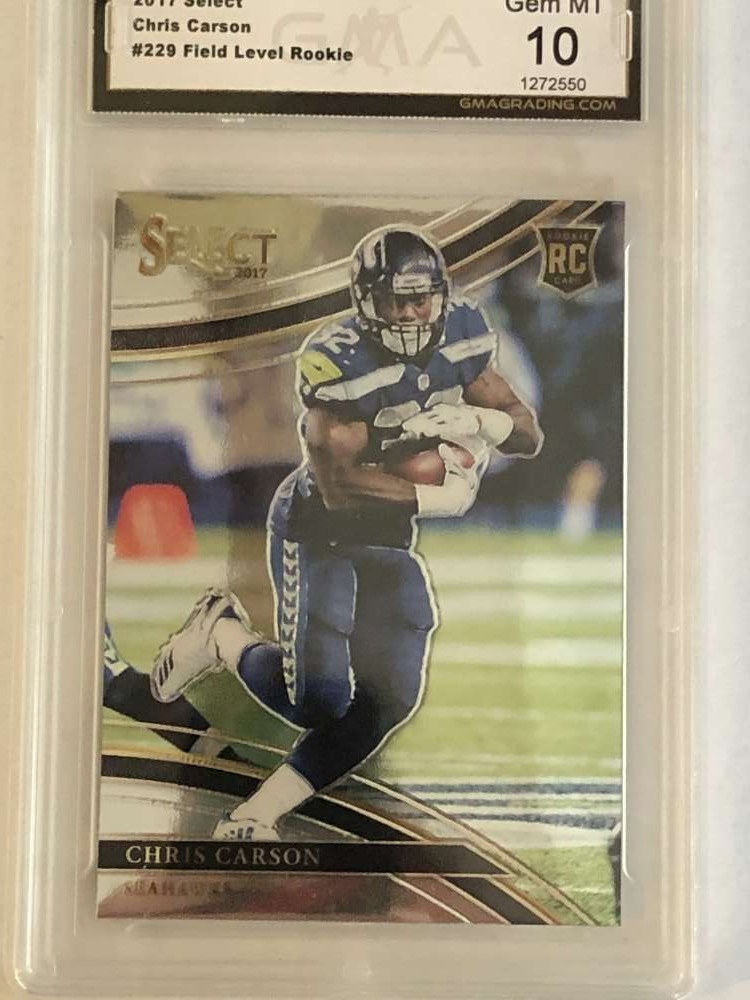 2017 Select Football Field Level #229 Chris Carson RC Rookie Seattle Seahawks GM