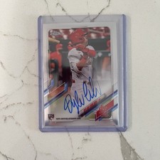 Dylan Carlson 2021 Topps Chrome Rookie Autographs #RA-DC ON-CARD AUTO Cardinals. rookie card picture
