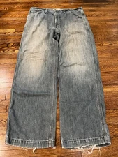 Gap Jeans Men 38x34 (38x33) Blue VTG 90s Y2K Carpenter Loose Baggy Relaxed Faded
