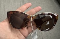 Monsoon Women's Cat Eye Sunglasses Brown Frame Golden Line