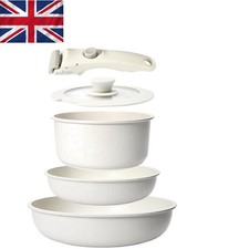 5-Piece Non-Stick Cookware Set with Detachable Handle - Induction & Oven Safe