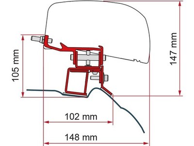 Fiamma F40van Adapter für Mercedes V-Klasse ab Bj. 2014