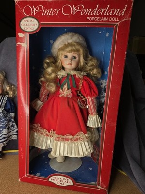 Christmas Collection By Adorable Memories Christmas Porcelain Doll 