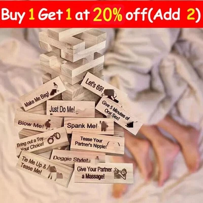 Stacking Block Tower Game Date Toy Adult Couples Jenga Wood Tumbling Tower GIFT