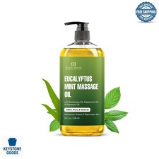Eucalyptus Mint Massage Oil - Relaxing Hydrating, 8 Fl Oz Pack of 2 for A...