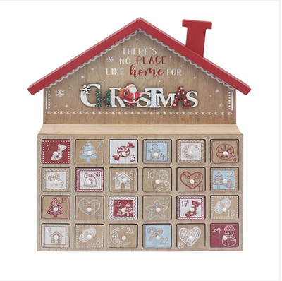 Weihnachten Holz Adventskalender Haus - ''Kein Ort wie Zuhause zu Weihnachten''