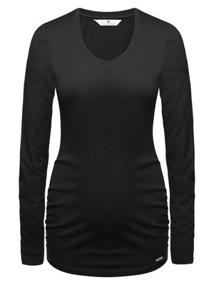 Bellybutton Maternity Damen Umstandsbluse mit langen Ärmeln, Schwarz