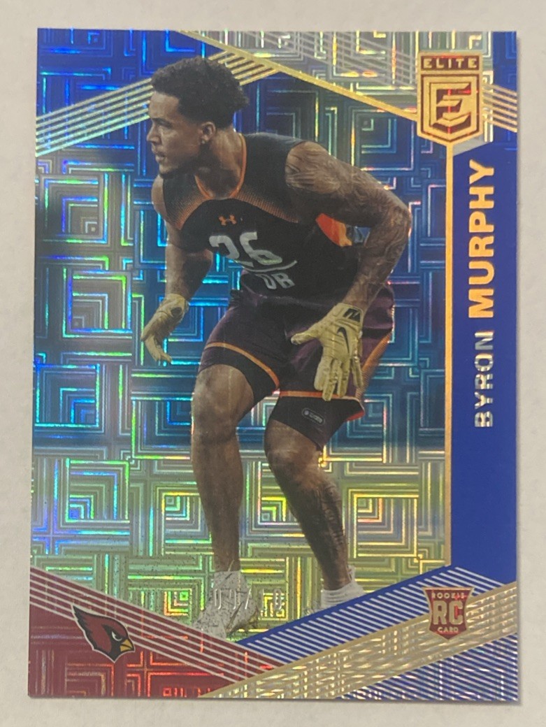 2019 Panini Donruss Elite Byron Murphy RC #d /10 Blue Parallel Insert Vikings