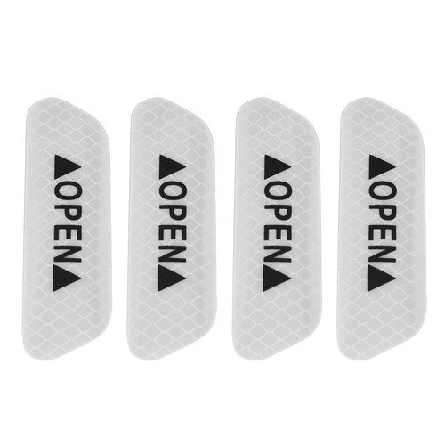 White 4Pcs Self Adhesive Car Door Reflective Warning Decal Safety Strip Stickers - Bild 6 von 12