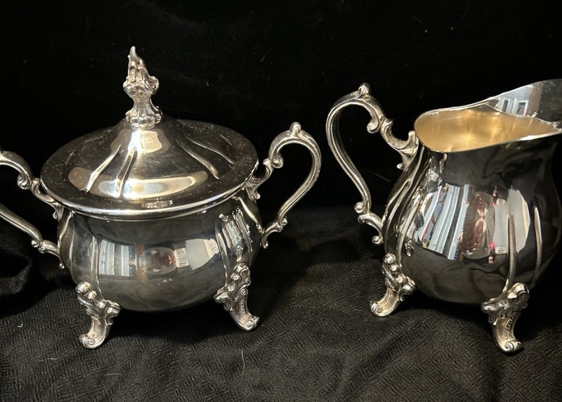 Newport Gorham Silver Plated Set Of Creamer and Sugar Bowl