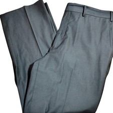 Gino Valentino Mens Navy Super 150s Wool Dress Pants Flat Front Tailored Fit 38R