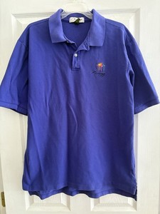 MIRAGE LAS VEGAS 100% Cotton Polo Golf Shirt Mens L Large Purple Vintage 1997
