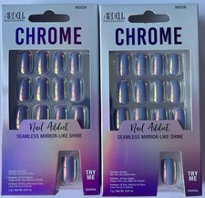 ARDELL Cromo Adicto a las Uñas Espejo Sin Costuras Like Shine MOON-28 Uñas (Paquete de 2)