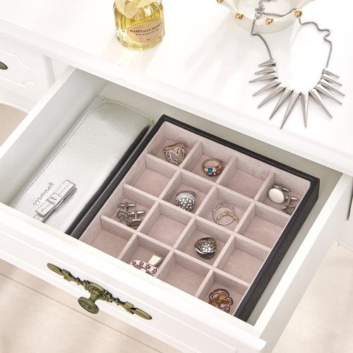 Jewelry Organizer Tray Stackable Earring Storage Trays with Lid for Dresser a... - Picture 5 of 7