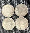 1951 - 54, Canada, Set 4 - 50 Cent 80% Silver Coins, George VI to Elizabeth II