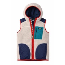 LL Bean Sherpa Fleece Vest Retro X Kids 8 Boys Unisex Hooded Colorblock Gorpcore