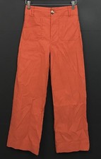 Anthropologie Maeve Colette Cropped Wide-Leg Pants Viscose Linen Blend Size 25