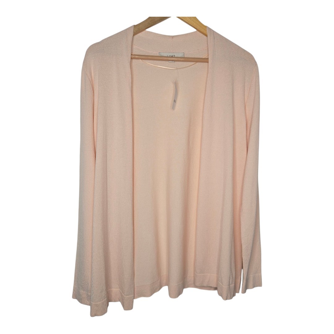 Loft Womens Blush Pink Open Front Lightweight Knit Cardigan Medium