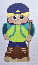 Hiking Boy Blonde Hair. Scrapbook, Card Making Paper Piecing