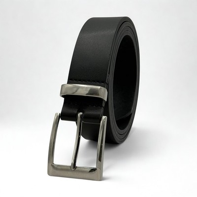 Genuine Leather Belt Black Width 1.35'' American Handmade Sizes 32'' - 44''