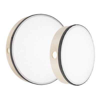2 Pcs Hand Drum Music Percussion 10 Inch & 8 Inch Wood Frame Drum Wood Color