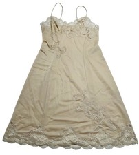 Van Raalte vintage Floral Lace Slip Dress in Beige