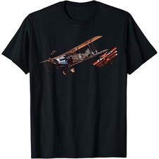 Plane War Aerial Combat German Biplane TEE Shirt Made in the USA Size S to XL