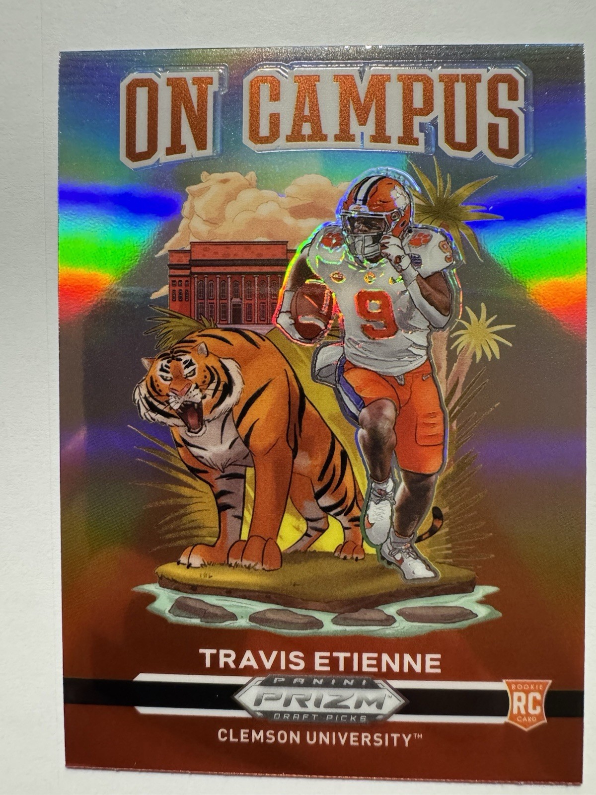 2021 Panini Prizm Draft Picks Collegiate Travis Etienne Jr. On Campus Clemson