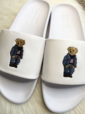 Polo Ralph Lauren Casual Polo Bear Cayson Slides in White  display picture 1
