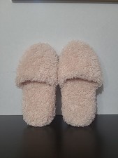 Womens Soft Fluffy Baby Pink Slippers - Size S/M 5-7 