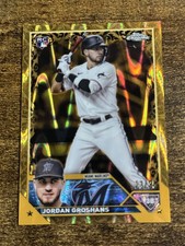 2023 TOPPS CHROME GILDED JORDAN GROSHANS ROOKIE GOLD RAYWAVE RC /25 MARLINS SSP