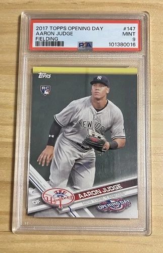 2017 Topps Opening Day Aaron Judge #147 Fielding (RC) MLB New York Yankees PSA 9