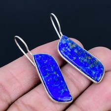 Lapis Lazuli 925 Silver Plated Handmade Earrings of 1.78