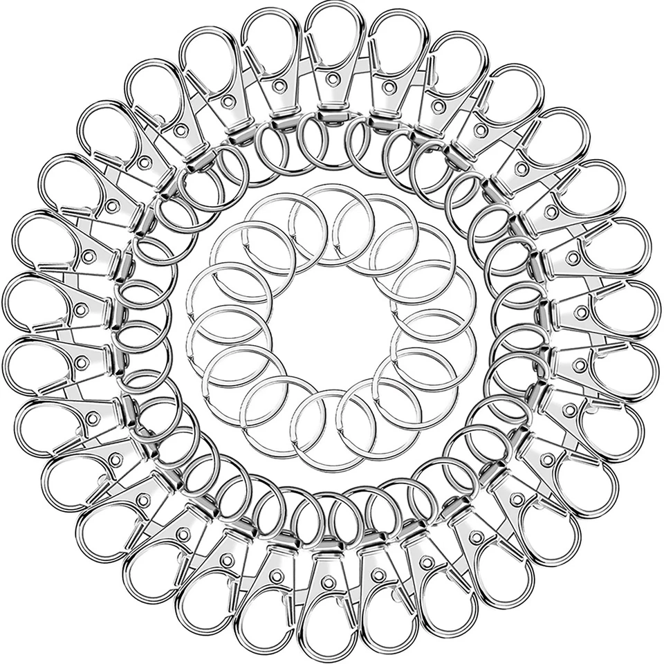 50Set Alloy Swivel Key Chain Clip Lanyard Keychain Hook For Lobster Clasp - Image 2 of 4