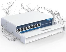 YuanLey 8-Port PoE Switch Gigabit- Waterproof Outdoor Ethernet white 