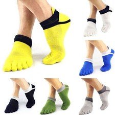 Cut Mens Cotton Toe Socks Men's Five Toe Cotton Socks Five Finger Solid Sport