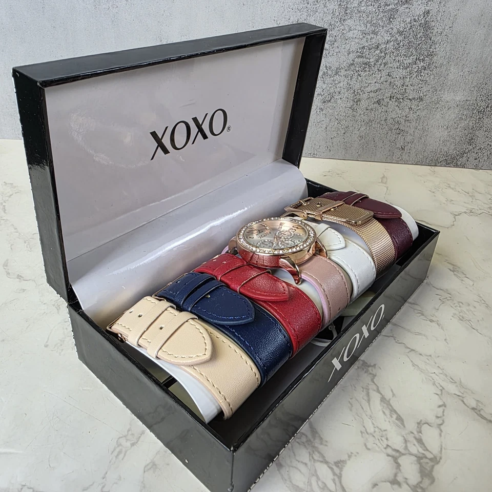 XOXO Reloj Mujer Tono Oro Rosa con 7 Correas Intercambiables NUEVO Foto 2 de 4