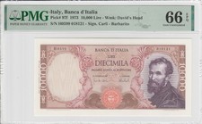 ITALY, 10000 LIRE 1973, PICK 97f, PMG 66 EPQ
