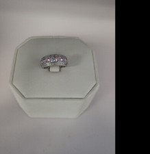 Sterling Silver Cubic Zirconia Clustered Accented Band Ring 925 Sz 6 Ster 30009