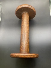 OLD WOOD INDUSTRIAL TEXTILE SPOOL FROM WEAVING MILL 8” Rare Antique