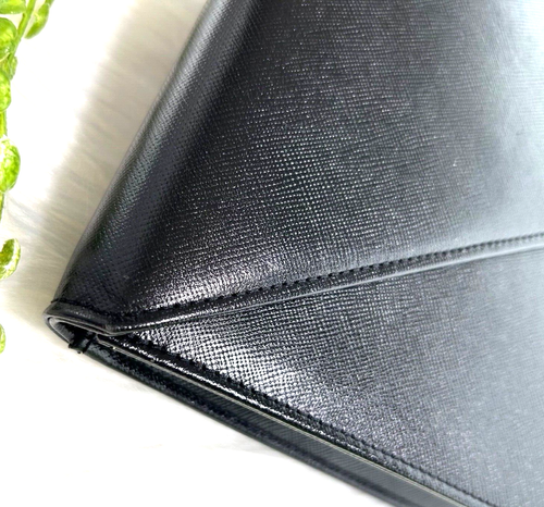Yves Saint Laurent Clutch Hand Bag Saffiano Leather Black Purse *Unused!* - Picture 8 of 19