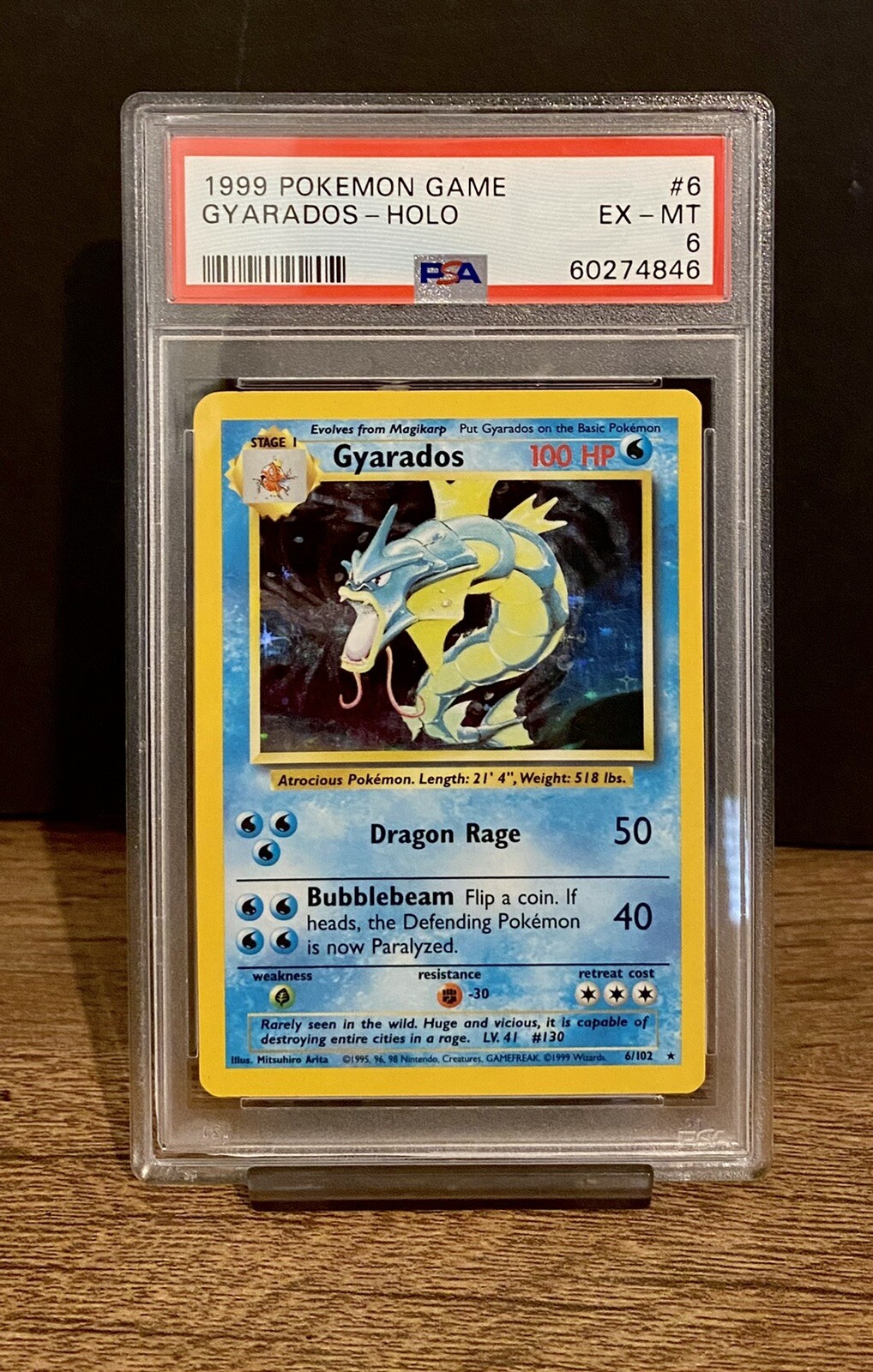 GYARADOS HOLO PSA 6 1999 POKEMON BASE SET 6/102 Vintage Rare