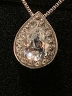 Kay Jewelers Sterling Silver Lab Created White Sapphire Tear Drop Necklace 18in — photo 5