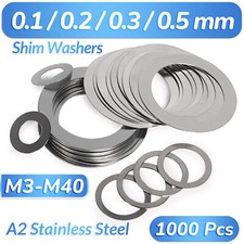 1000X SHIM WASHERS HIGH QUALITY STEEL DIN 988 ALL SIZES A2 STAINLESS STEEL