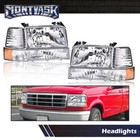 Fit For 92-96 Ford F150 F250 F350 Bronco Headlights Corner Signal Bumper Lamps