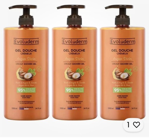 Evoluderm Argan Divin Shower Gel Pack of 3 x 1L - Picture 2 of 2
