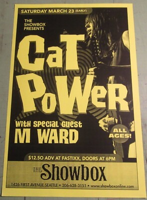 Cat Power Poster 2002 ORG Concert Show Flyer w/ M Ward